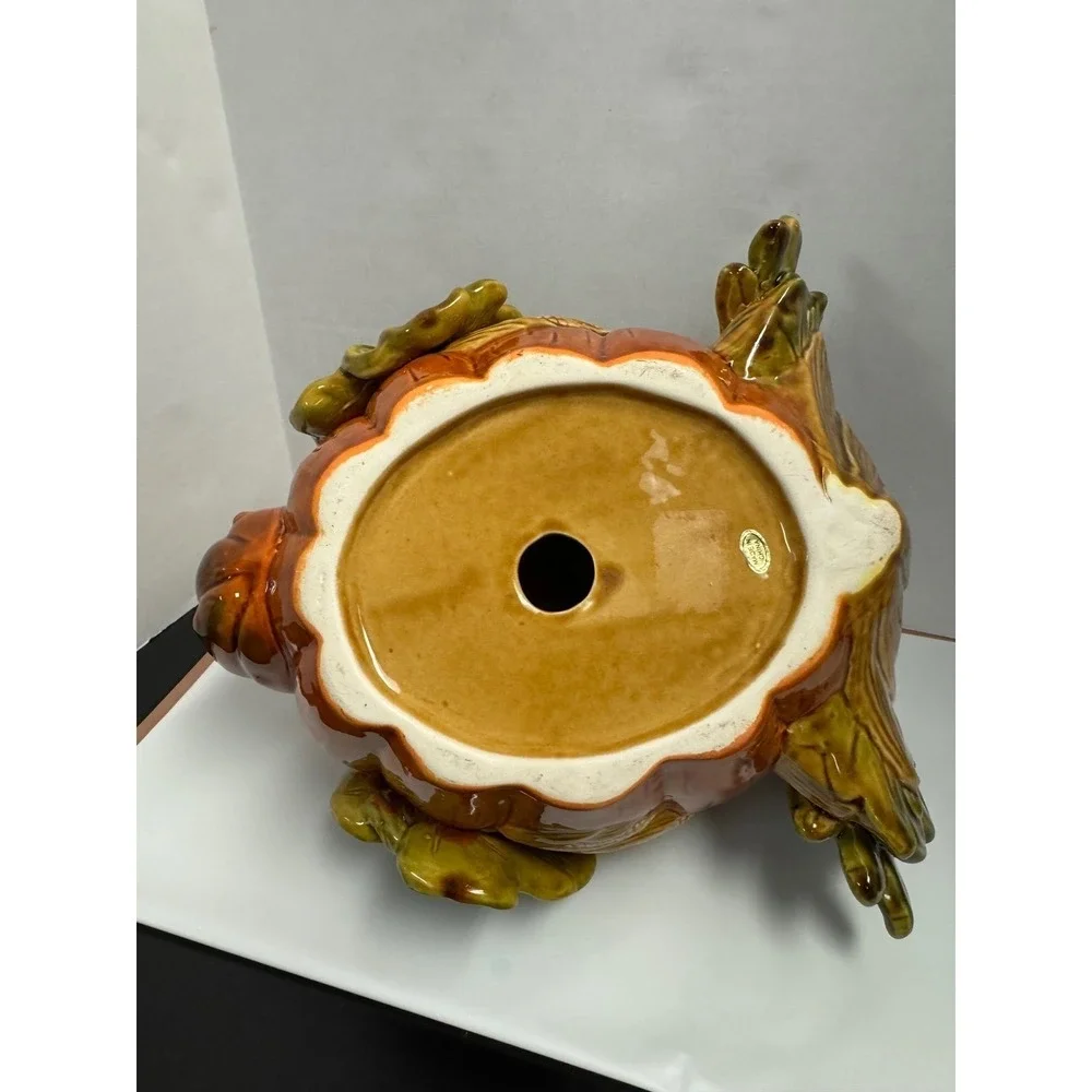 Ceramic Turkey Pumpkin‎ Figurine Thanksgiving Harvest Decor Glazed Centerpiece